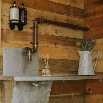 Eco friendly hand soaps in a toilet and shower hire