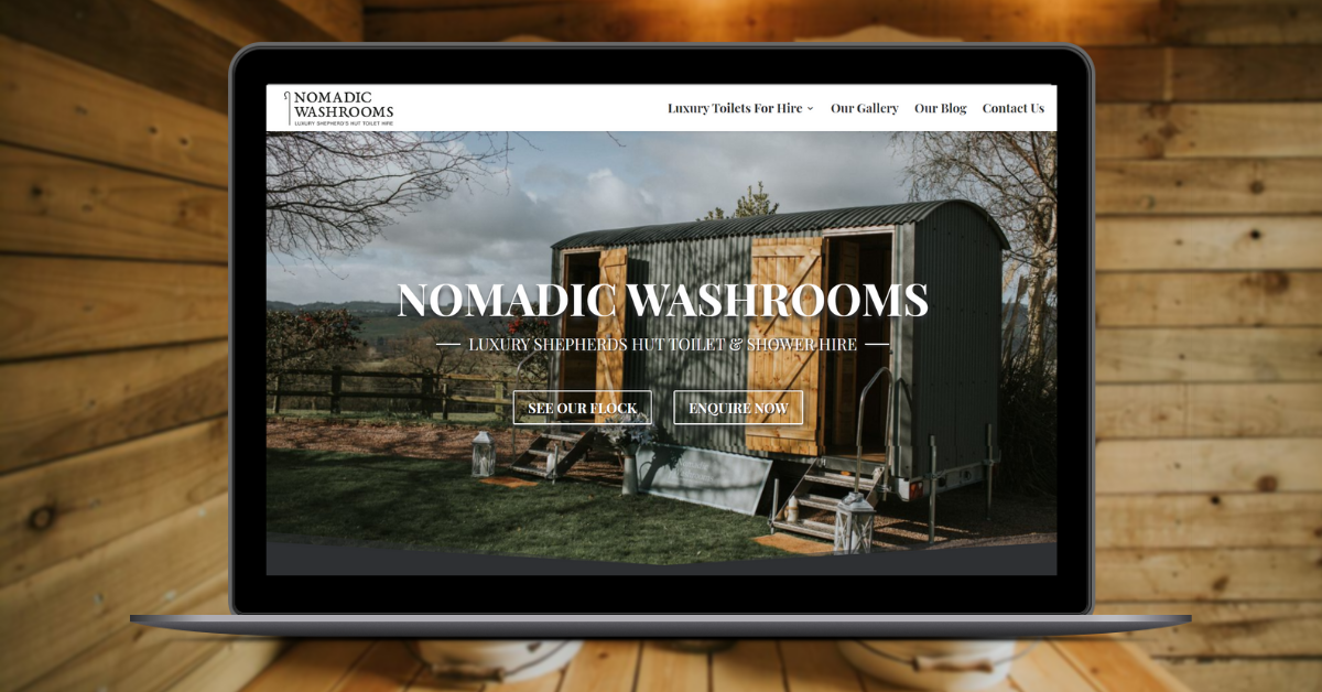 Nomadic Washrooms announcement of new website launch.