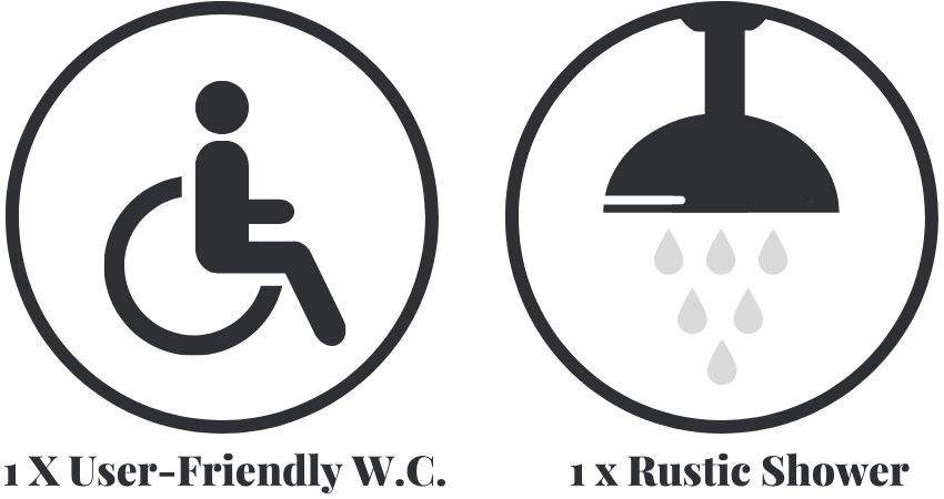 The Accessible Shepherd Toilet and Shower The accessible shepherd toilet and shower facilities.
